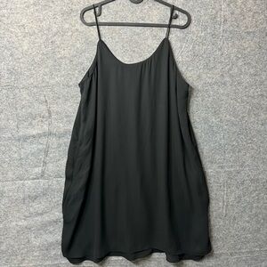 Alya Black Spaghetti Strap Mini Lined Dress Size Medium Flowy Trendy Y2K